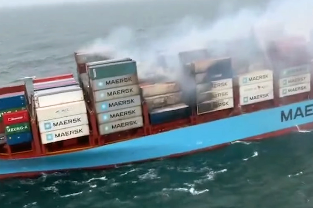 Maersk Frankfurt Catches Fire On Maiden Voyage